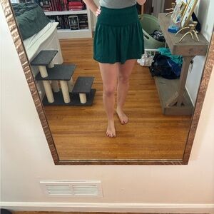 Emerald Green Satin Women's Shorts